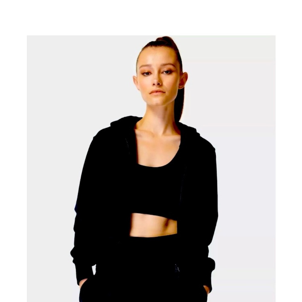 Womans Sweaty Betty Retake Velour Zip Up Size 4 y2k 90s